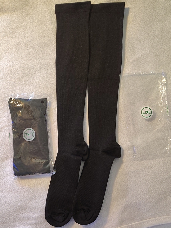 Source Unknown Other - Black Over the Calf Compression Dress Socks Size Large/Extra Large